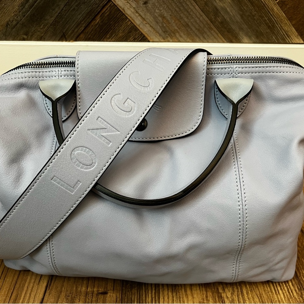 Longchamp Le Pliage Leather Handbag, Gorgeous Lavender Color